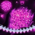 100pcs Balloon Lights Mini LED Lights Round Long Standby Time Multicolor Ball Light Paper Lantern Balloons Lights for Birthday Party Christmas Halloween Decoration with Hook (Pink, 100pcs)
