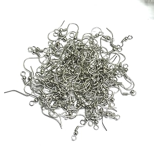 100pcs earring hooks for jewelry making  fish hook ear wires in gold silver bronze rose gold black  diy earring making kit for women crafters amp beginners  50 pairs antique silver