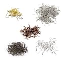 100Pcs Earring Hooks for Jewelry Making � Fish Hook Ear Wires in Gold, Silver, Bronze, Rose Gold, Black � DIY Earring Making Kit for Women, Crafters &amp; Beginners � 50 Pairs (Assort)