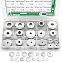 100PCS Fender Washers Assortment, 304 SS, 15 Metric Sizes, M3-M12