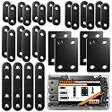 100PCS Flat Plate Straight Bracket,36mm/46mm/56mm/60mm/76mm Flat Brace Bracket, 5 Sizes Stainless Steel Metal Brace Bracket for Wood