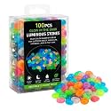 100PCS Glow in The Dark Luminous Stones – Multicolor Garden Pebbles for Outdoor Decor, Aquarium, Pathway, Lawn & Fish Tank | Reusable Glowing Rocks (Mix Colors)