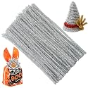 100PCS Silver Pipe Cleaners Chenille Stem,Pipe Cleaners Bulk for Crafts
