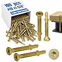 100Pcs Trailer Deck Screws #10 X 1-5/8" Metal Self Tapping Screw,Bronze