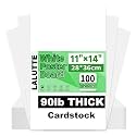 100Pcs White Poster Board 11"X14", 250GSM Thickness Poster Paper, Glossy& Matte Side Large Posterboard, Poster Board Bulk For School Arts Crafts,Project Presentations,Drawing,Office,Displays, Signs