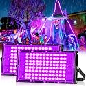 2 Pack 100W LED Black Light for Glow Party, Waterproof Blacklight Halloween
