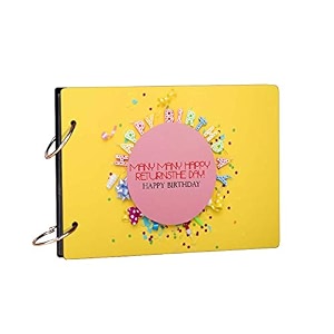 100 yellow birthday bliss handmade scrapbook photo albums for memories 40 a5 pages  size  152 cm x 215 yellow