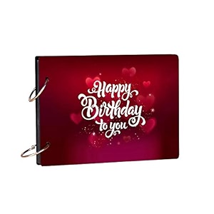 100 yellow gift of memories birthday photo album scrapbook for loved ones 40 a5 pages  size  152 cm x 215 cm red hearts