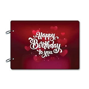 100yellow gift of memories birthday photo album scrapbook for loved ones 40 a4 pages  size  21 cm x 295 cm red hearts large