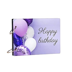100yellow happy birthday gift customized scrapbook photo album 40 a5 pages  size  152 cm x 215 cm purple