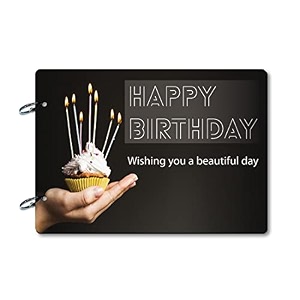 100yellow happy birthday wishes special scrapbook photo album 40 a4 pages  size  21 cm x 295 cm black large