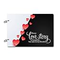 100 Yellow Love Story Handmade Anniversary Scrapbook - Perfect Phto Album Gift For Couples| 40 A4 Pages | Size : 21 Cm X 29.5 Cm |Black &amp; White