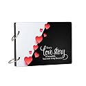 100 Yellow Love Story Handmade Anniversary Scrapbook - Perfect Photo Album Gift For Couples| 40 A5 Pages | Size : 15.2 Cm X 21.5 Cm | Black &amp; White