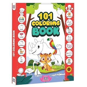 101 colouring book for kids - colour drawing book  premium quality coloring book  ages 2 - 6 years  two brothers publications