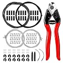 103pcs Universal Bike Brake Cable, Brake and Shift Cable Housing with Stainless Steel Line Cutter, Include End Caps, O-Rings, C Buckle, V-Brake Cable Guide