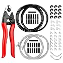103PCS Universal Bike Brake Cable Kit with Stainless Steel Bike Cable Cutter, Bike Brake Cable and Shifter Cable for Mountain Road Bicycle Repair, Cable End Caps, C Buckles, V Brake Cable Guide Inside