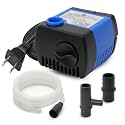 66 GPH Submersible Water Pump - Adjustable Quite Aquariums, Fountains, Hydroponics, and Pond Pump, 1.9 ft Lift, 2.5W