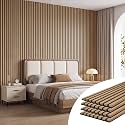 108" x 12.6" Wood Slat Wall Panels for Interior Wall Decor, 4-Pack, Oak