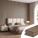 108" x 12.6" Wood Slat Wall Panels for Interior Wall Decor, 4-Pack, Walnut