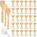108 Pcs Bamboo Spatula Spoon Wood Kitchen Cooking Utensil, Natural