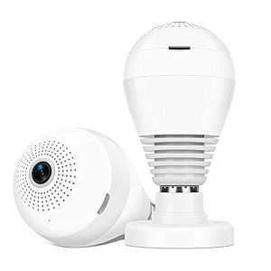 finicky-world wi-fi 1080p full hd 360 viewing area bulb security camera white