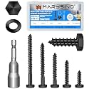 109Pcs 1/4 Lag Screws Assorted Kit, Stainless Steel Heavy Duty Hex Head Lag Bolts for Wood, Commercial/Industrial Grade 1/4 Bolt, Mounting Screws Bolts Kit, Black Oxided by Marysino