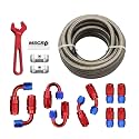 10AN 20FT Fuel Line Hose Kit with Fitting Braided 5/8" CPE Fuel Oil Hose