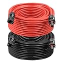 10AWG Solar Extension Cable 75FT – 2 Pack Red &amp; Black PV Wire with Solar Connectors, 84-Strand Tinned Copper, Dual XLPE Insulated, Outdoor UV-Resistant Cable for RV, Inverter, Battery