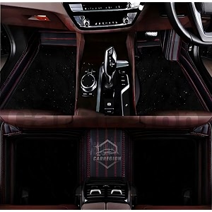 10d car foot mat for mahindra 3xo  black red