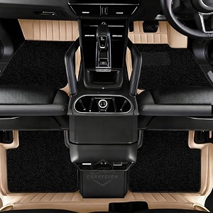10d car foot mat for tata tiago  beige with black