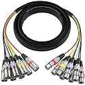 10ft 8 Channel XLR Snake Cables - 8 Colored XLR Male to Female Snake Cable