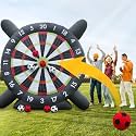 10FT Giant Inflatable Soccer Dart Board Backyard Games - with Build in Blower, 8 Soccer Balls - Large Kick Football Target Dartboard for Outdoor Yard Lawn Family Adults