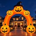 10FT Halloween Inflatable Pumpkin Archway Decorations with Built-in LEDs
