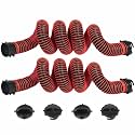 20FT RV Sewer Hose Extension, 24-Mil Heavy Duty TPE Material for Abrasion Resistance and Crush Protection, Camper RV Extension Hose with Pre-Attached Bayonet Fittings, Red