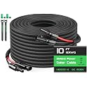 10FT Twin Wire Solar Panel Extension Cable, 12 Gauge PV Wire with IP68 Female &amp; Male Waterproof Connectors, Flame Retardant Protective Sleeving and Dust Caps for Home, RV, Photovoltaic Systems