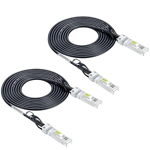10g sfp dac twinax cable sfp to sfp direct attach copper passive for ubiquiti unifi meraki mikrotik fortinet netgear d-link tp-link and more 6 meter197ft 2-pack