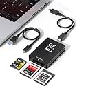 10Gbps CFexpress/XQD/SD Cards Reader 3-in-1 CFexpress Type B Card Readers Adapter XQD/SD Memory Card Reader USB 3.2 Gen 2 Support for Thunderbolt 3/4 Port for Professional Filmmakers - Black