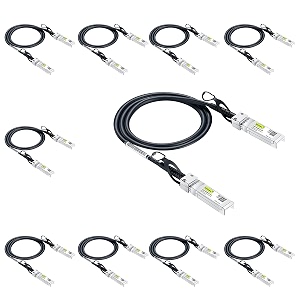 10gtek for cisco sfp-h10gb-cu1m 10gbase-cu direct attach copper cable twinax cable passive 1-meter pack of 10