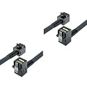 10Gtek SFF-8643 to SFF-8643 12G Internal Mini SAS HD Cable, with Sideband, for NVMe Backplane/RAID Card, Hot-Swap & SATA Compatibility, 100-Ohm, Straight to Right Angle, 1-m(3.3ft)