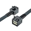 10Gtek SFF-8643 to SFF-8643 12G Internal Mini SAS HD Cable, with Sideband, for NVMe Backplane/RAID Controller, 100-Ohm, Straight to Straight, 0.3-m(0.9ft)
