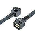 10Gtek SFF-8643 to SFF-8643 12G Internal Mini SAS HD Cable, with Sideband, for NVMe Backplane/RAID Card, Hot-Swap & SATA Compatibility, 100-Ohm, 0.5-m(1.6ft)