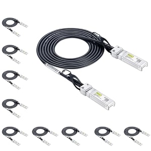 10gtek sfp dac twinax cable 10g sfp to sfp direct attach copper patch passive cable for cisco sfp-h10gb-cu25m meraki ma-cbl-ta-1m ubiquiti unif d-link fortinet25 meter82ft 10