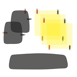 car accessories - anti-fog film  rearview mirror rain guard  waterproof sticker for mahindra thar and roxx pack of 7