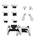 10in1 Replacement Accessories Parts for PS5 Edge Controller Analog Joystick, Metal Thumbsticks for PS5 Dualsense-Edge Controller, Back Paddles Triggers Buttons for PS5 Dualsense Controller(White)