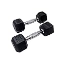10kg Hex Dumbbell Pair Rubber Coated Home