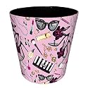 10L/2.64 Gallon PU Leather Trash Can Decorative Wastebasket Waterproof Paper Basket Garbage Bin for Home Office Bathroom Living Room