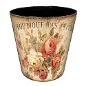 10L/2.64 Gallon PU Leather Trash Can, Decorative Waterproof Wastebasket Dustbin Garbage Bin for Home Office Bathroom - Gardening 2