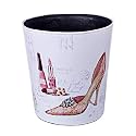 10L/2.64 Gallon Trash Can, Decorative Waste Basket, PU Leather Waste Paper Basket, Waterproof Garbage Can for Bathroom, Bedroom, Office, Kitchen and Living Room - Lipstick High Heels