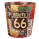 10L/2.64 Gallon Trash Can, Decorative Waste Basket, PU Leather Waste Paper Basket, Waterproof Garbage Can for Bathroom, Bedroom, Office, Kitchen and Living Room - 66 Route