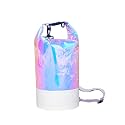 10L PVC Holographic Waterproof Dry Bag, Double Shoulder Strap Beach Swimming Backpack, Crossbody Waterproof Bucket Bag for Kayaking, Boating, and Outdoor Sports (10L)